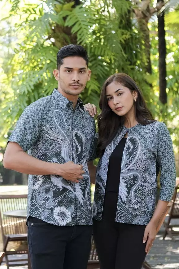 Laskala Green Kemeja Pria  Pendek Slim Fit