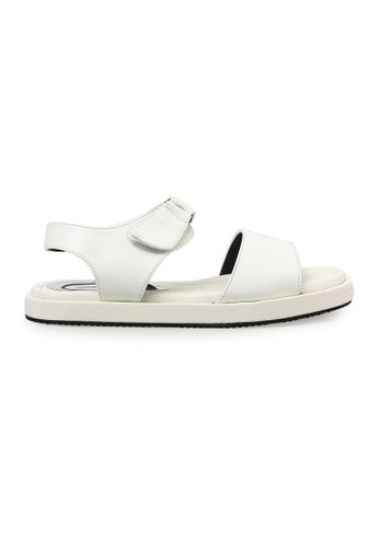 Cote d'Azur Remo White Flat Sandals