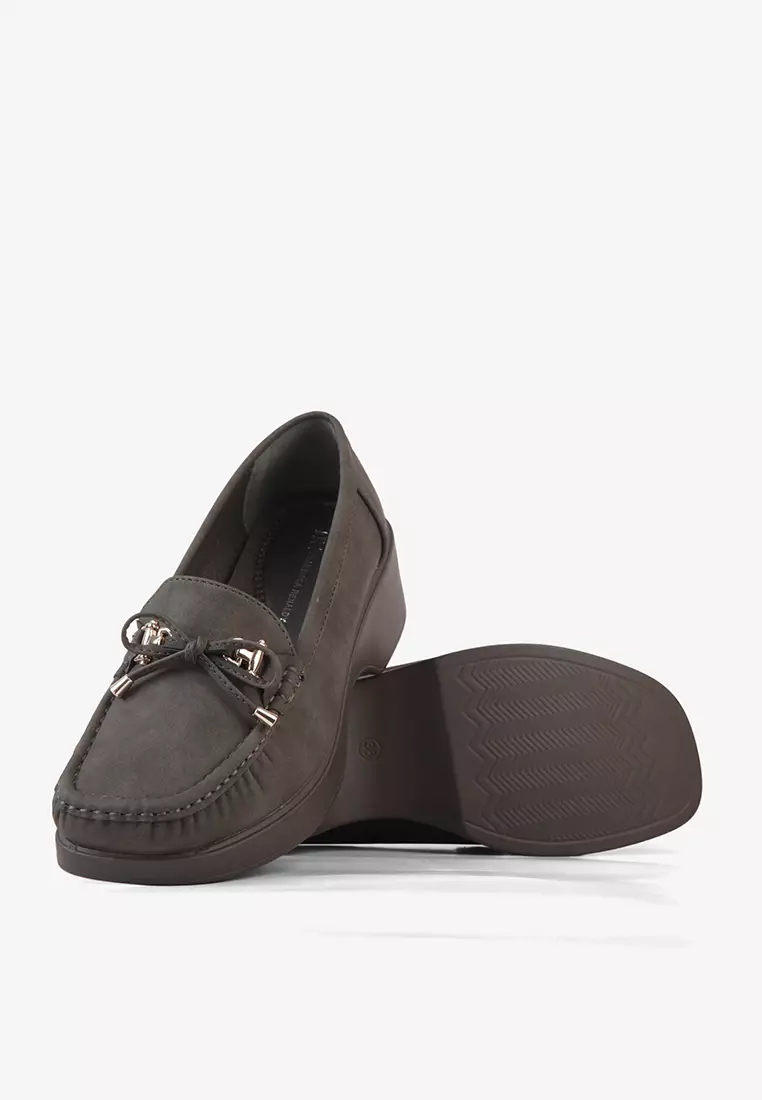 Sepatu Bustong Mules Wedges Slip on Wanita L.Haruka 01