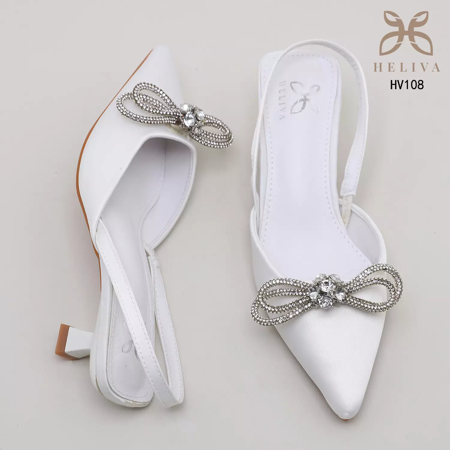 Heliva Kezia Heels Women Sling Back Butterfly Jewel Accesories