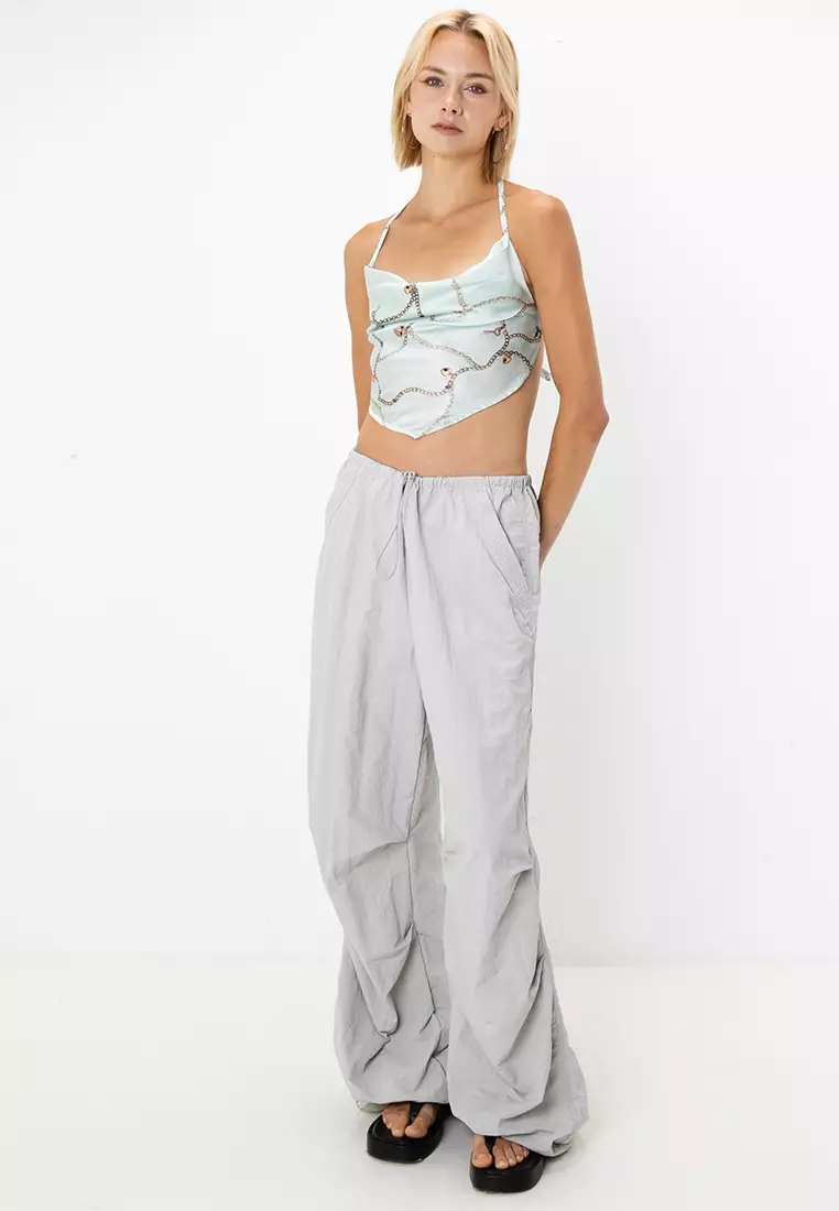 Festival Scarf Halter Top With Tie Back