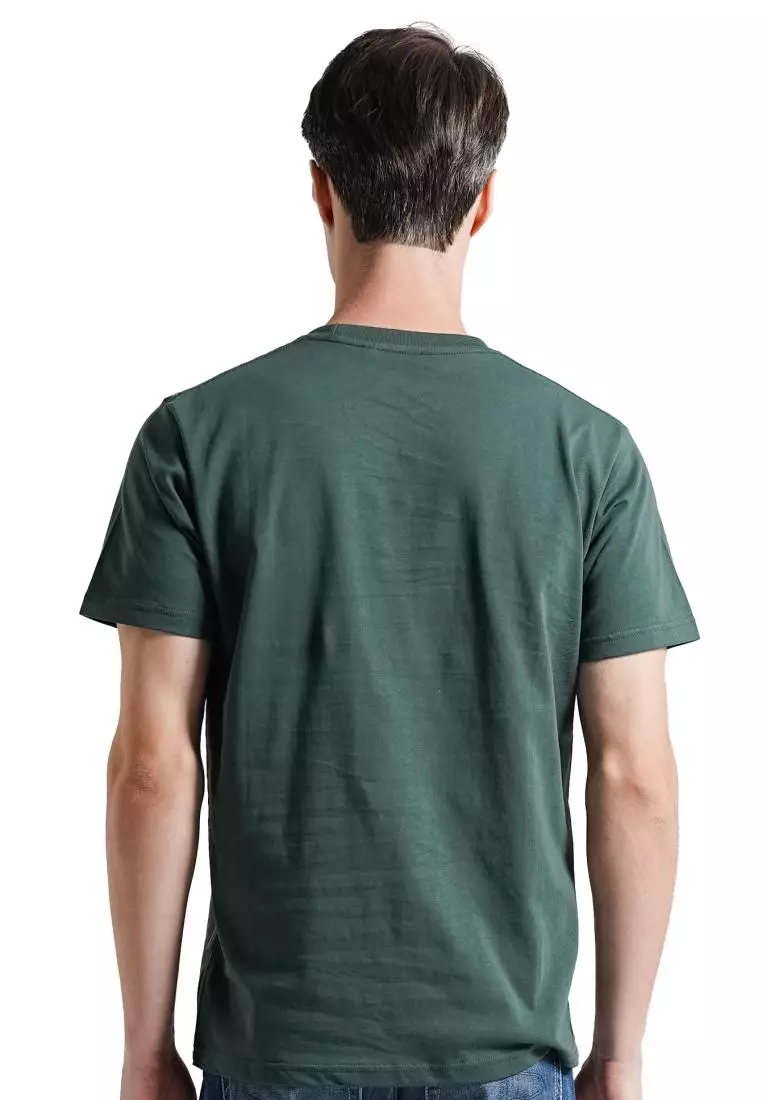 Lee Cooper T-Shirt Black Diamond Logo Velvet Olive
