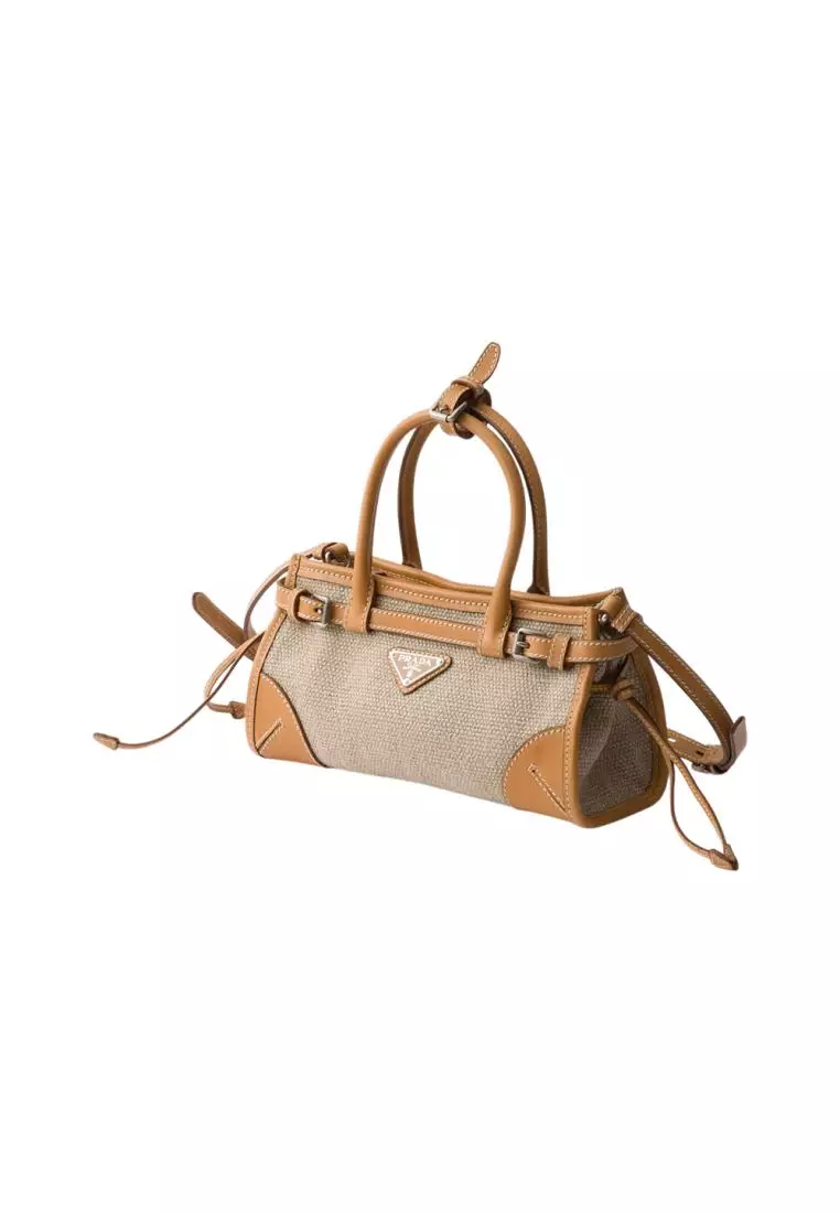 Bonnie Small Linen and Leather Handbag Rope/Natural