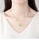 Glamorousky white Fashion and Elegant Plated Gold Hollow Geometric Imitation Pearl Pendant with Colorful Cubic Zirconia and Necklace 2C561AC290E839GS_4