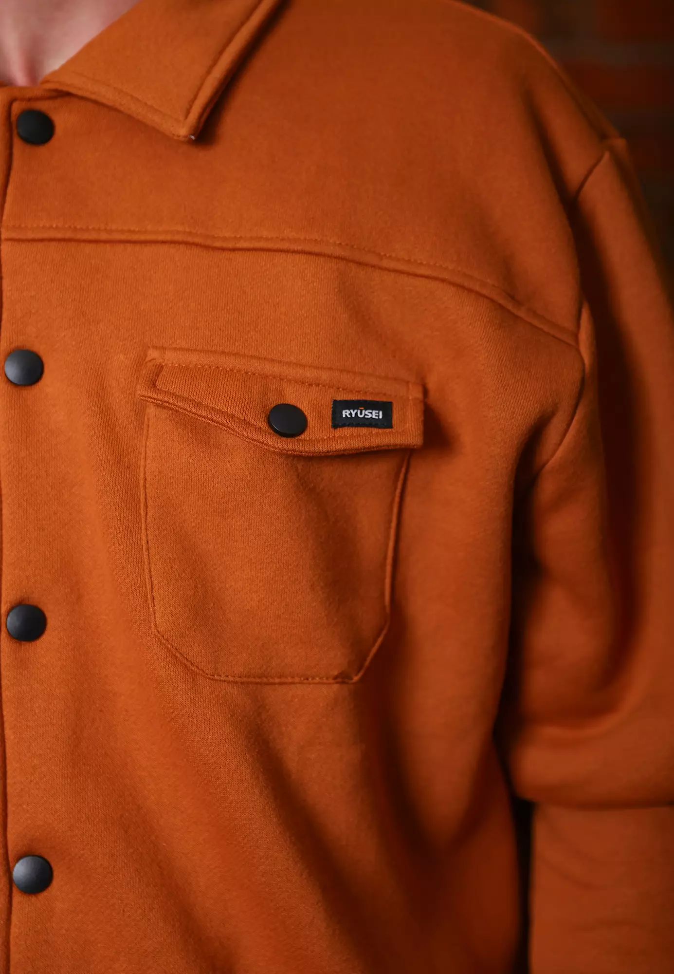 Ryusei Jaket Pria Boxy Fit Fukusaki Mustard