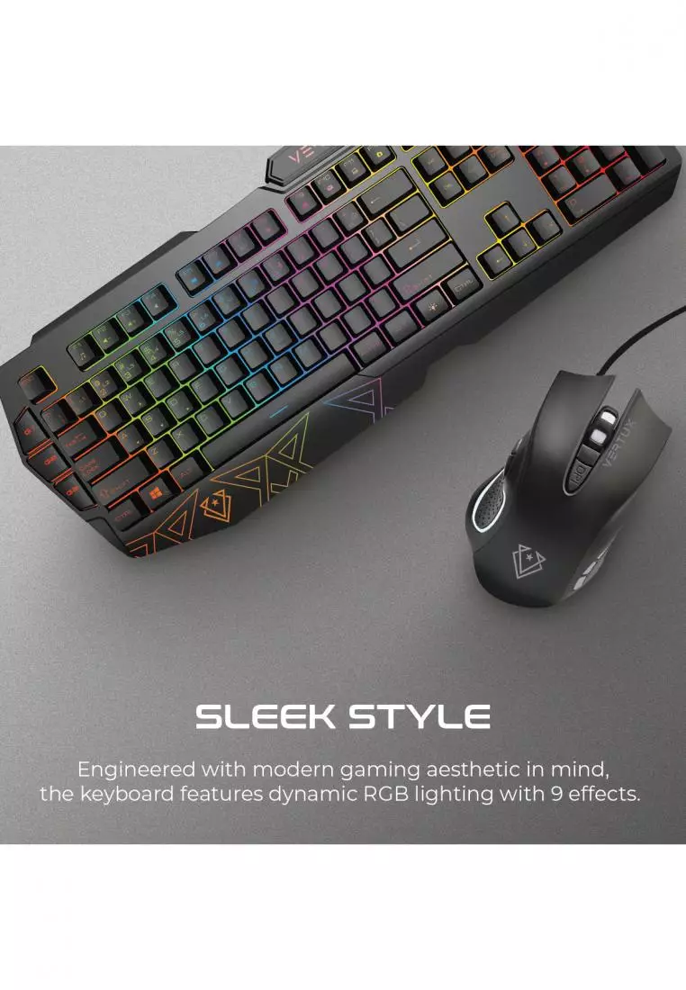 Buy Vertux Vendetta Ergonomic Gaming Keyboard and Mouse Combo with
