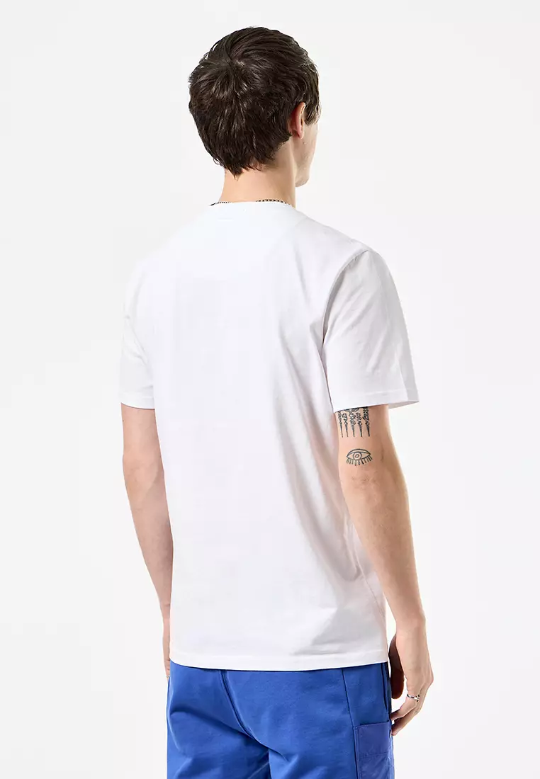 MENS WHITE CANNON BEACH BADGE TEE