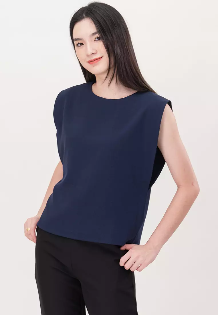 宽松版型无袖衬衫上衣