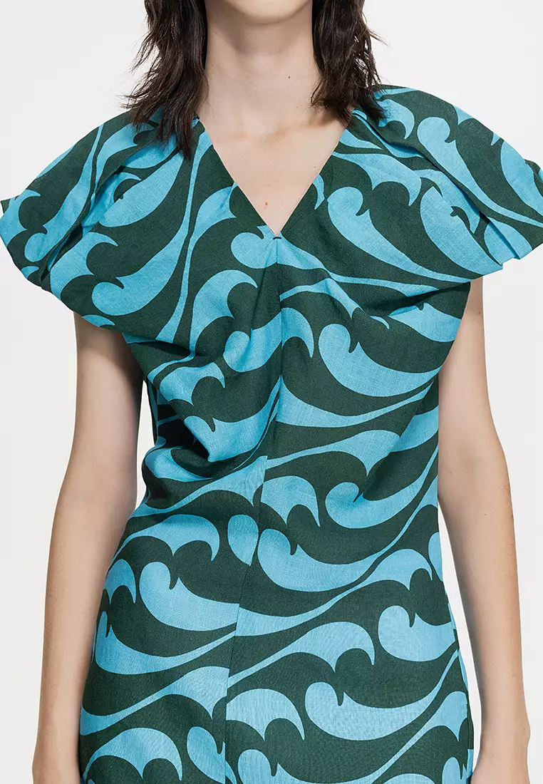 Eco-Friendly S-Line Fitted Avant-Garde Sleeveless Dress