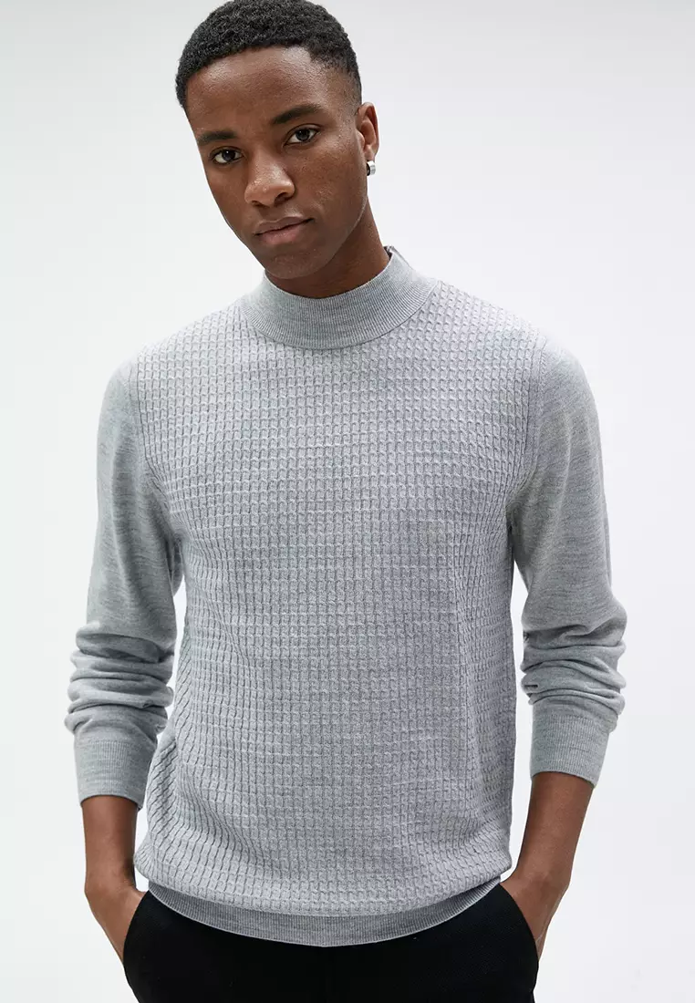 Jumper Low Turtleneck Sweater Turtle Neck Jumper Mock Crew Jumper