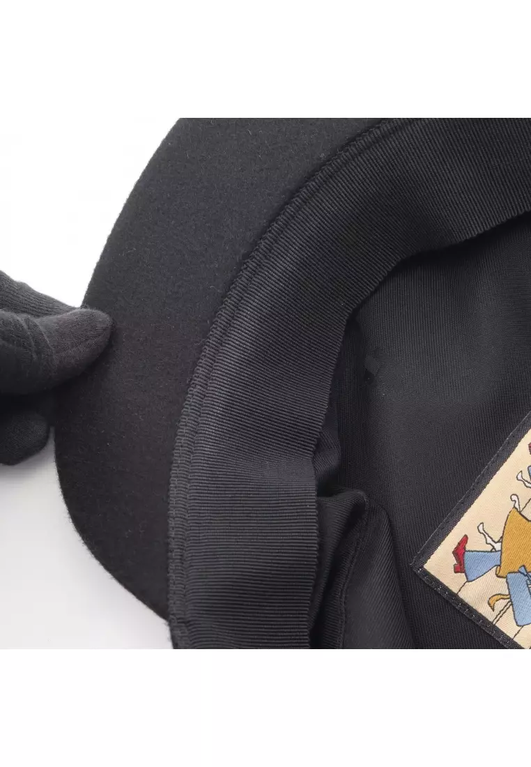 Pre-Loved Hermès Deauville casquette hat cashmere black