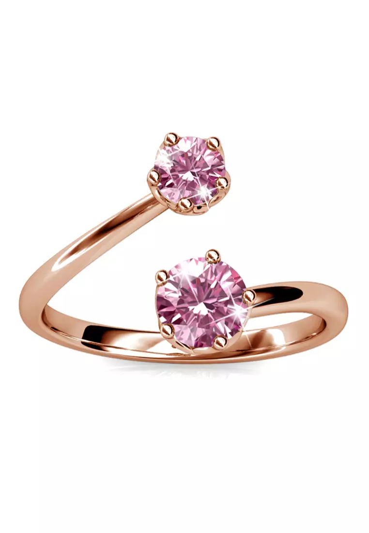 Split Pink Personality Ring Embellished with SWAROVSKI® crystals