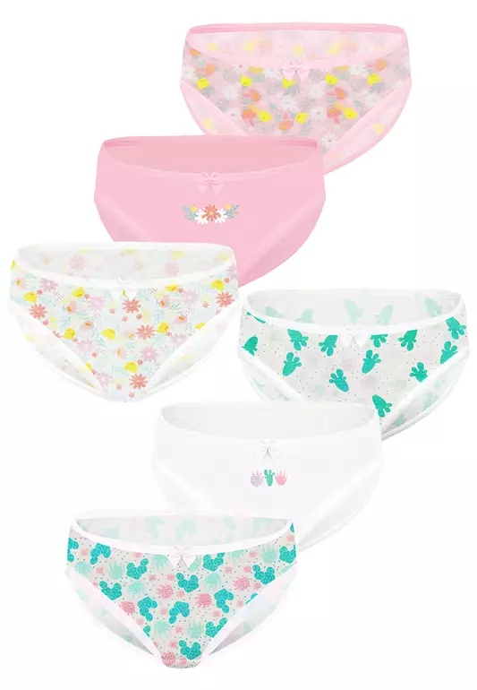 6-in-1 Pack Bikini Panty  Underwear For Kids Girls