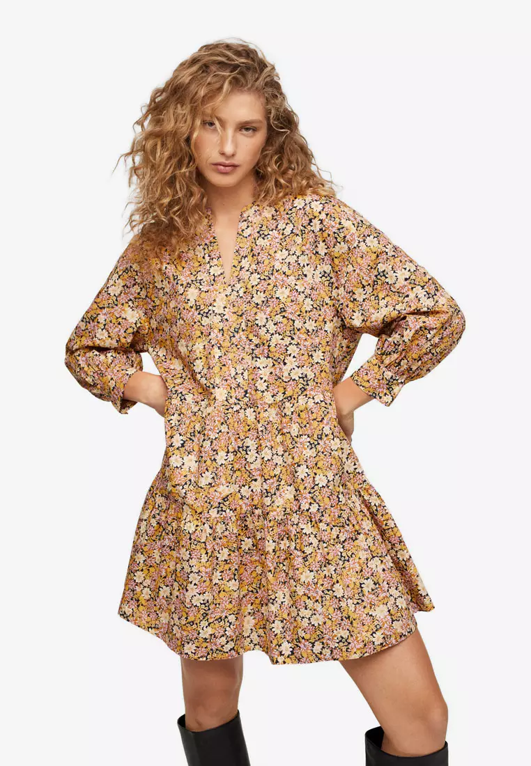 Mango short ruffle dress online