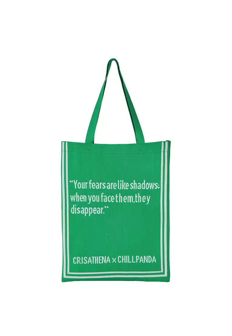 Love Chill Panda Tote Bag for Women in Green
