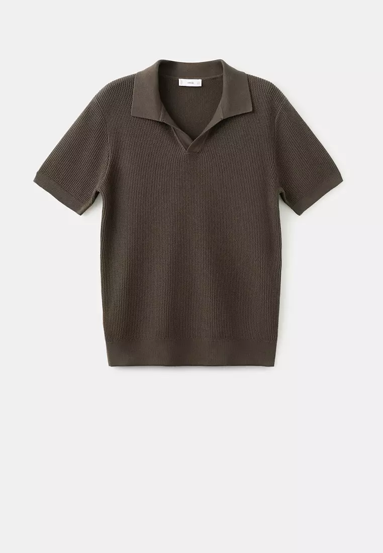 100% Cotton Knitted Structure Polo Shirt