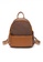 HAPPY FRIDAYS brown Stylish Nylon Oxford Patch Faux Leather Backpack JW CL-C5067 B3BD5AC5678359GS_1