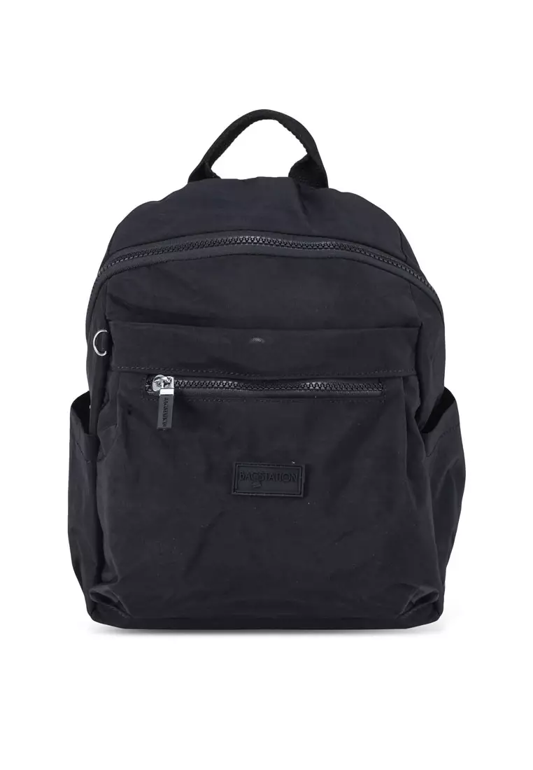 Crinkled Nylon Small Backpack