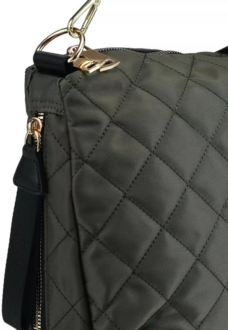 Quilted Nylon Convertible Shoulder Bag