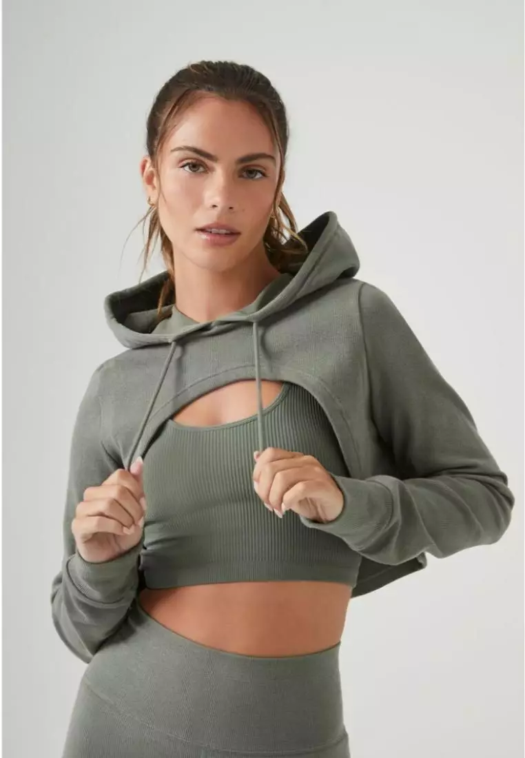 Buy FOREVER 21 Active Seamless Super Cropped Hoodie 2024 Online