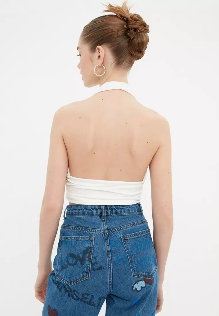 Halterneck Knitted Crop Top