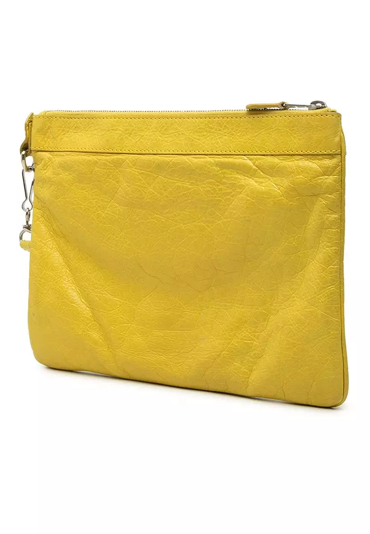 Pre-Loved Balenciaga Lambskin Motocross Giant 12 Clutch