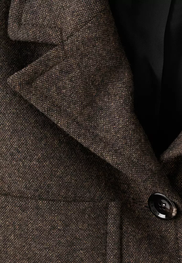 Heathered Wool Suit Blazer