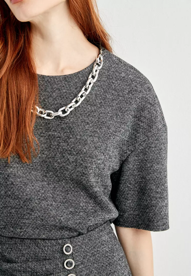 Oversize Grey Basic Top