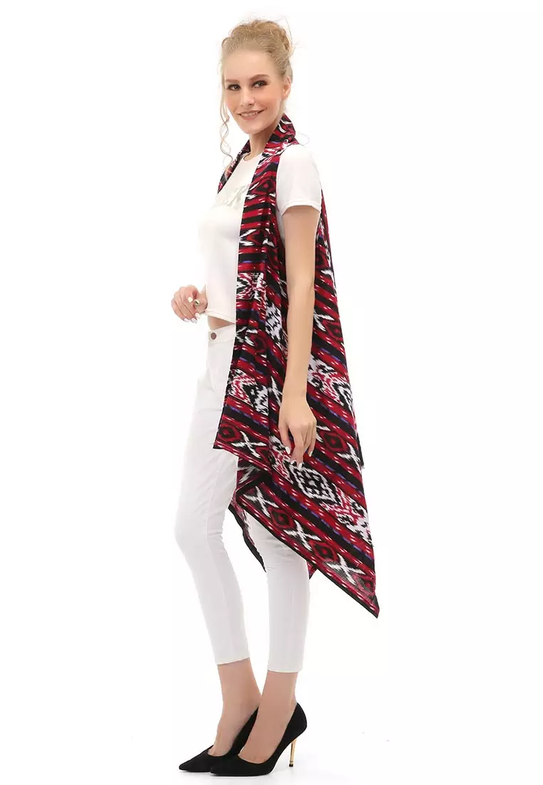 Lynelle Atasan Wanita Batik Songket Model Outer Material Cotton ORIGINAL - Maroon