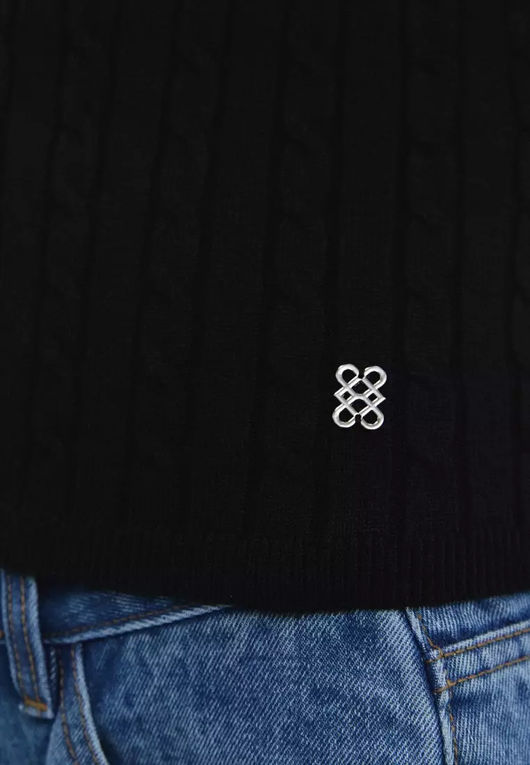 Asymmetric Knit Top - Black