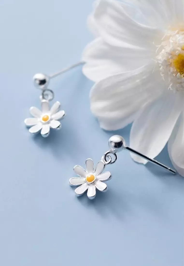 925 Silver Daisy Earrings JW AR-G6787