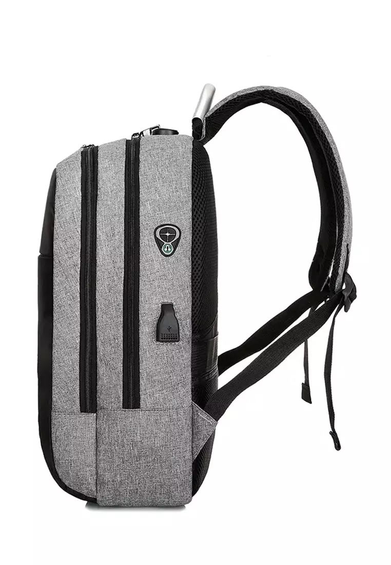 DTBG D002 Anti Theft Multifunctional Backpack With USB Port Ad Combination Lock – Gray