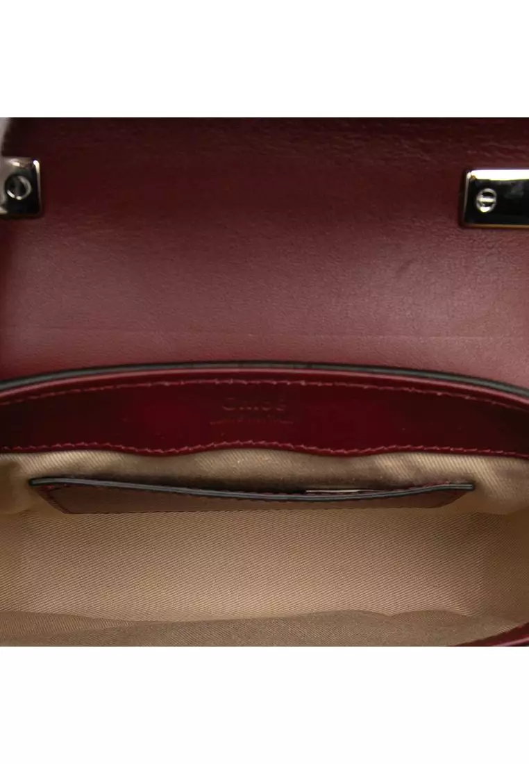 Pre-Loved Chloé Mini Croc Embossed Ombre Calfskin C Satchel