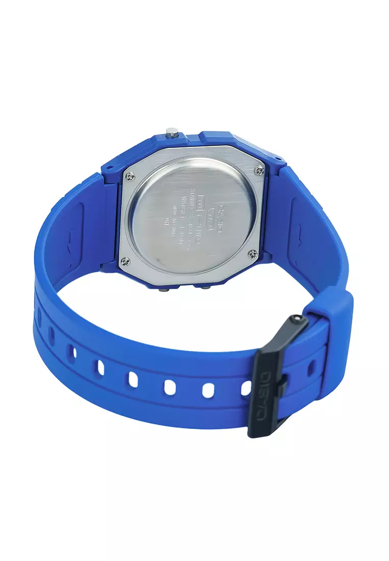 Casio Jam Tangan Digital Unisex - Blue Resin Strap - F-91WB-2A1