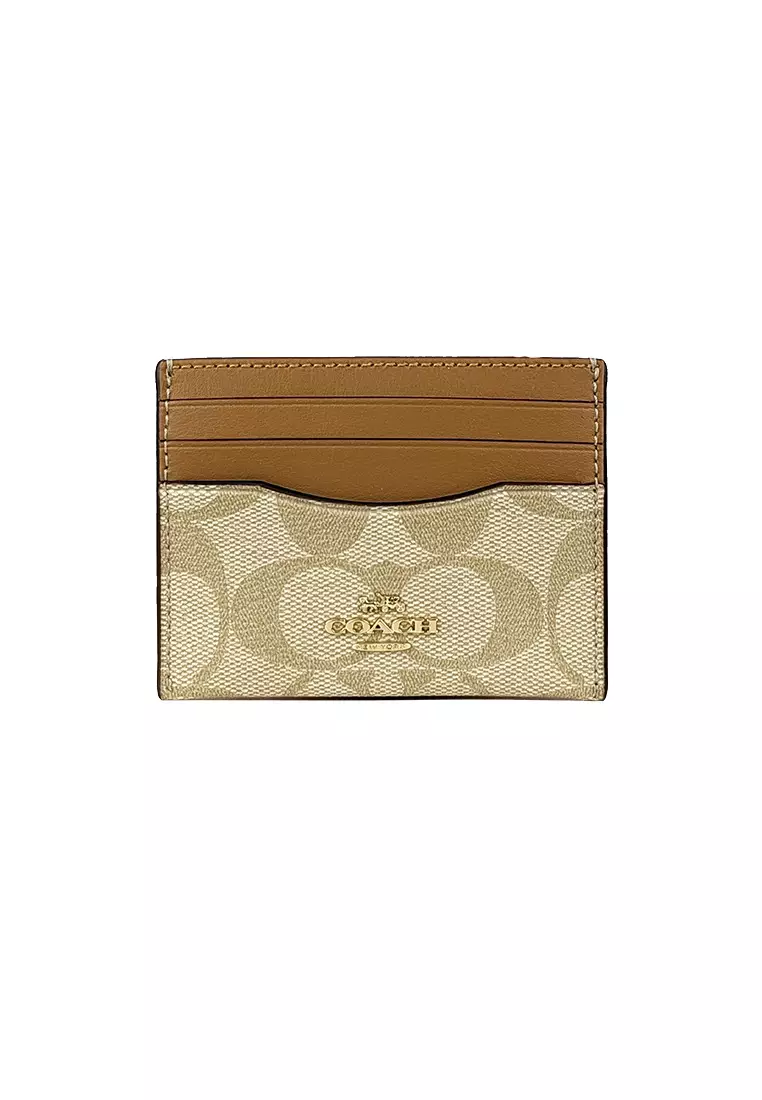 Coach Id Lanyard Card Case In Signature Canvas