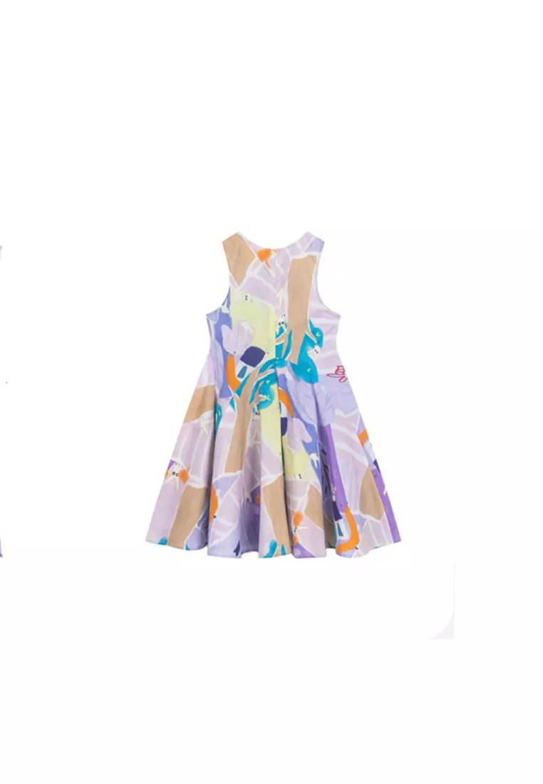 Multicolour Printed Asymmetric Dress