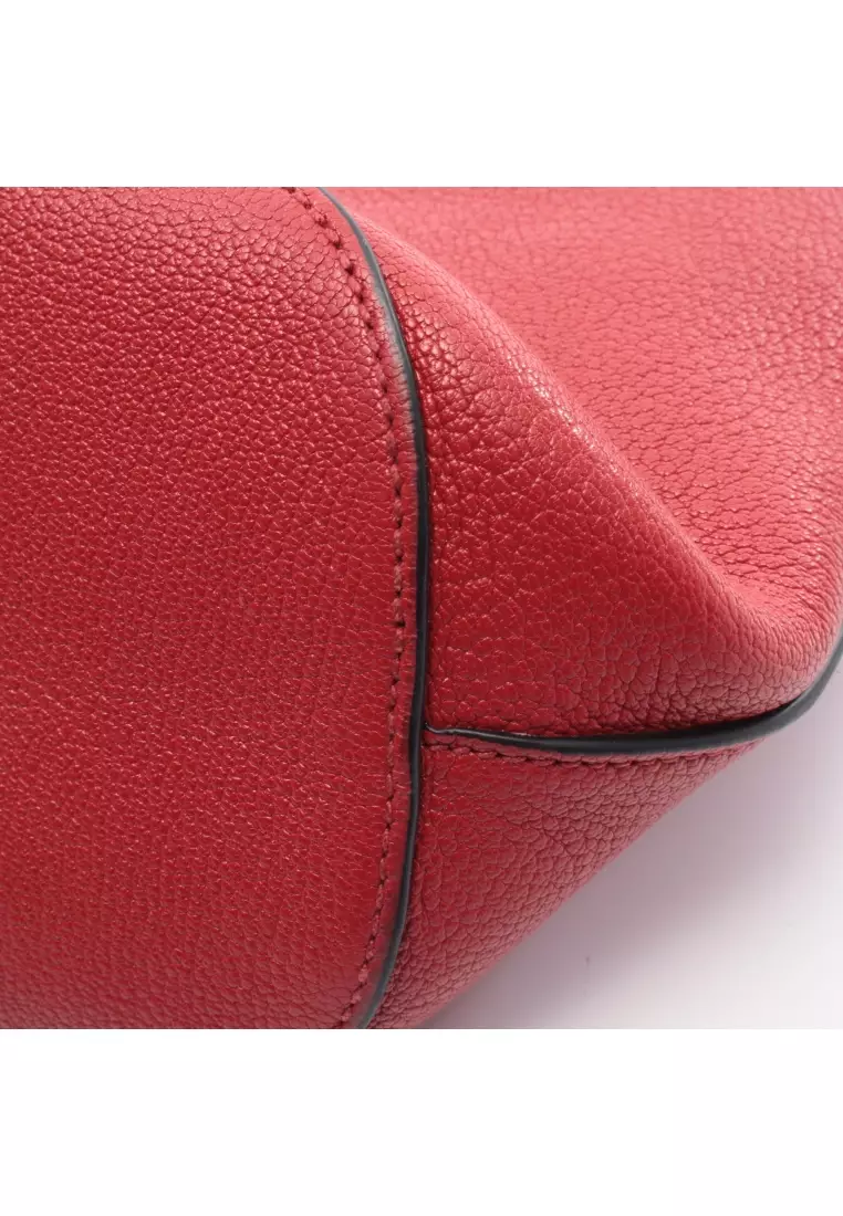Pre-Loved MIU MIU MADRAS Madras Shoulder bag leather Red