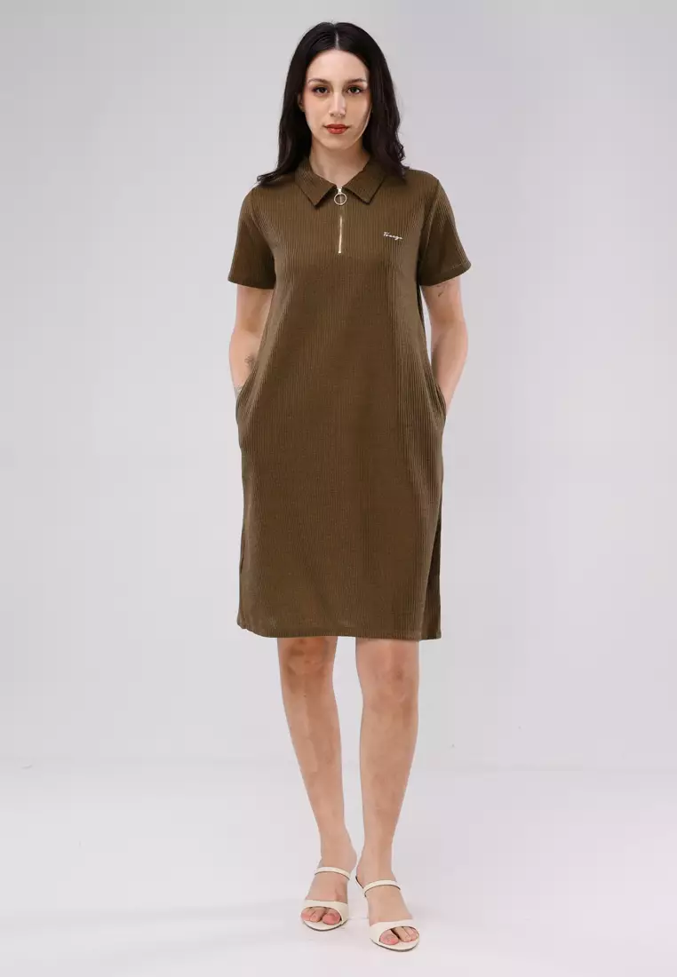 Special Cotton Waffle Knits Short Sleeve Dress