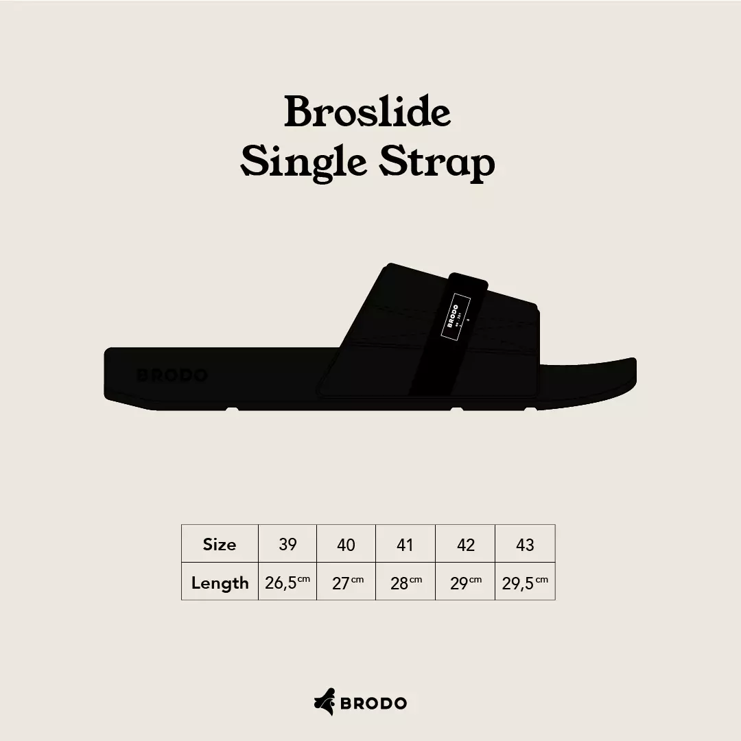 BRODO - Sandals Broslide Single Strap Fulll Black