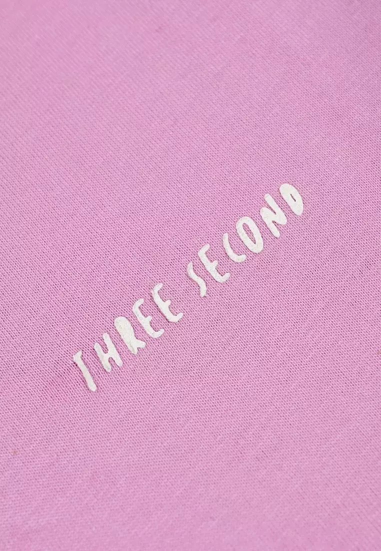 3Second Women's Basic T-Shirt Short Sleeve Regular Fit Cotton Logo Script 1 OL-C010925