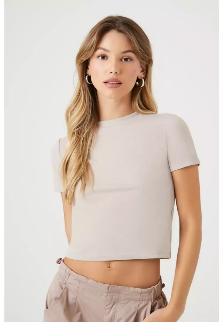 Buy FOREVER 21 Cropped Crew Tee 2024 Online ZALORA Philippines