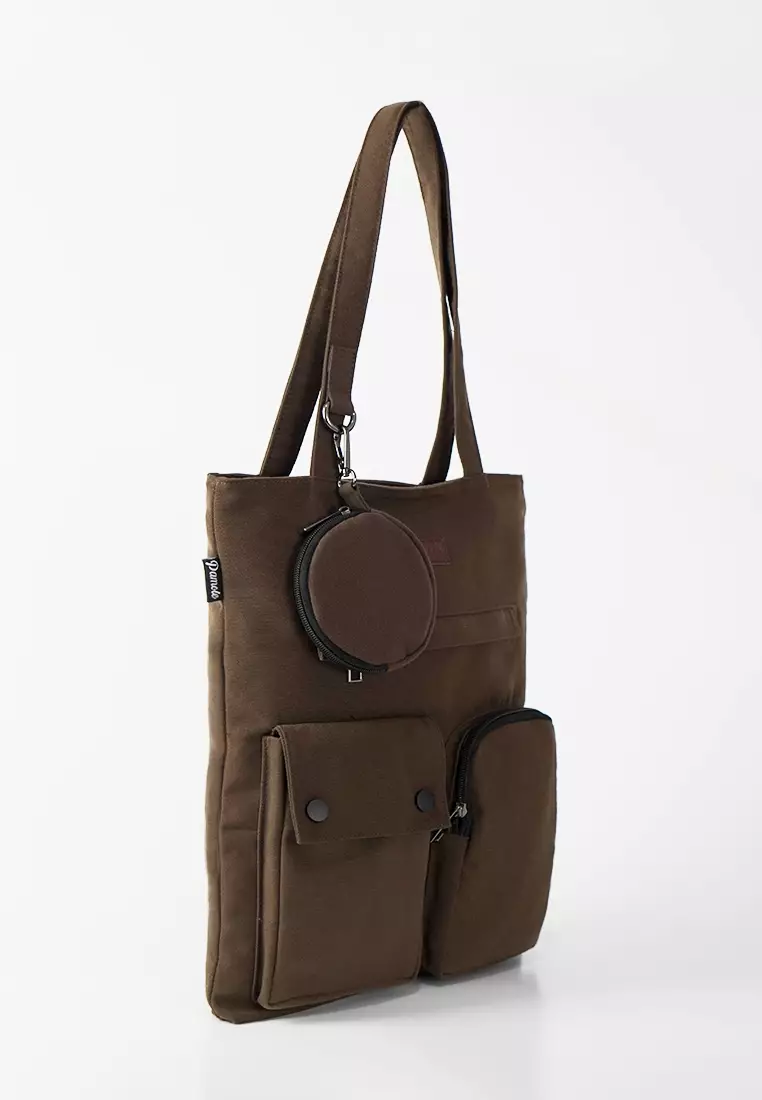 Tote Bag Tas Bahan Kanvas Waterproof Anti Air Olie Series - Coklat