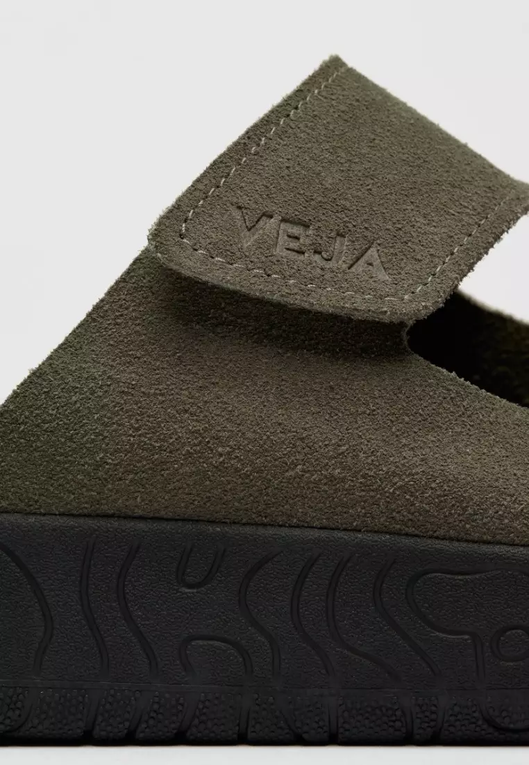 Etna Suede Kaki Black Sandals