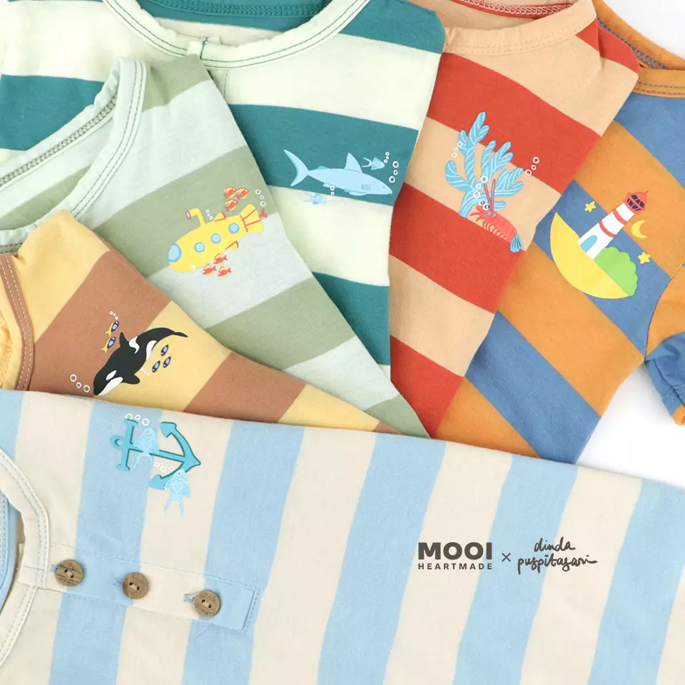 Mooi X Dinda Puspitasari Jumper Bayi Noel Striped Jumper - Yellow Brown