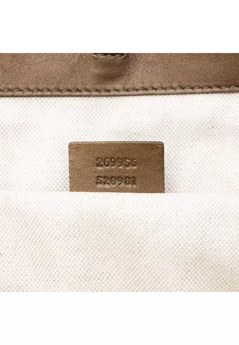 Pre-Loved Gucci Gg Lurex Heart Bit Tote