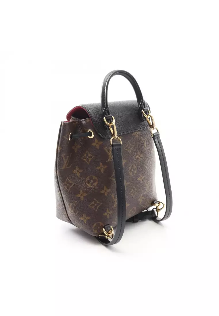 Pre-Loved Louis Vuitton Montsouris NM BB monogram Backpack rucksack PVC leather Brown black