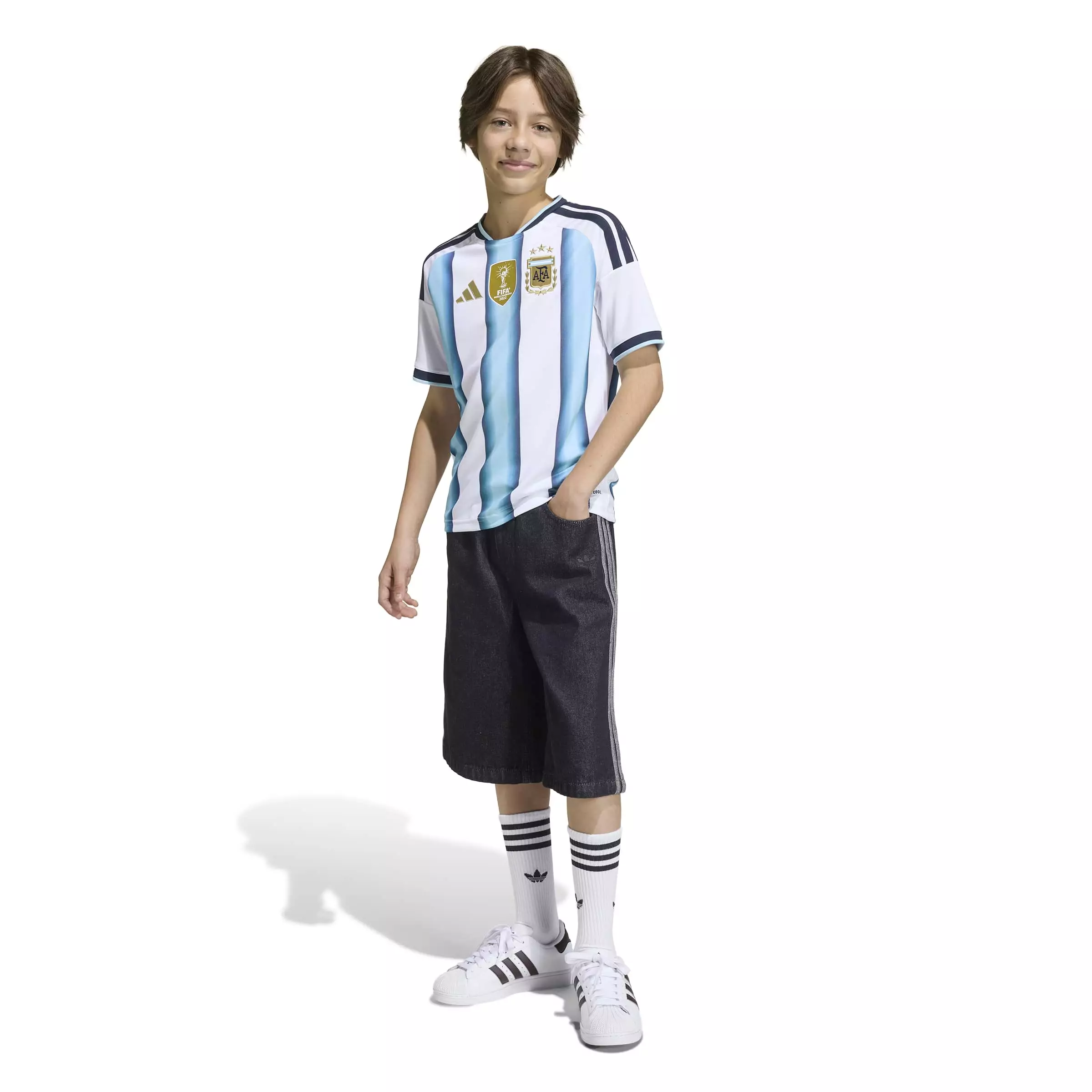 ADIDAS Argentina 26 Home Kids Jersey KA8119 - Jersey Anak (Putih)