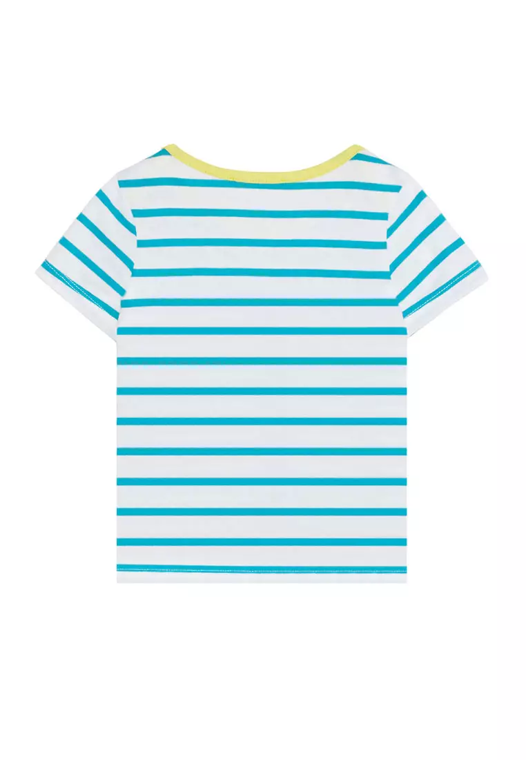 Striped and Bus printed T-shirt