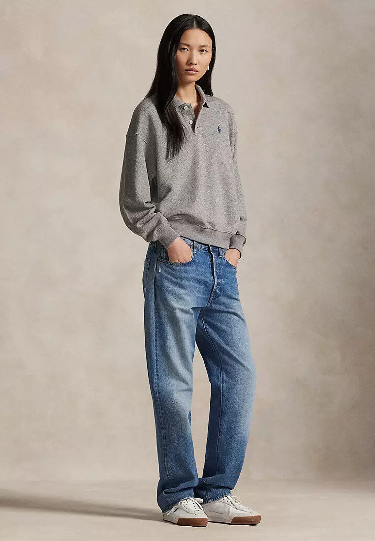 Lightweight Fleece Long-Sleeve Polo