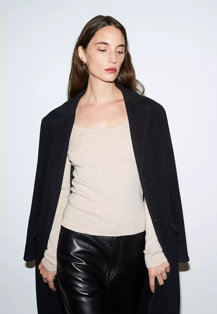 Fitted Scoop-Neck Top